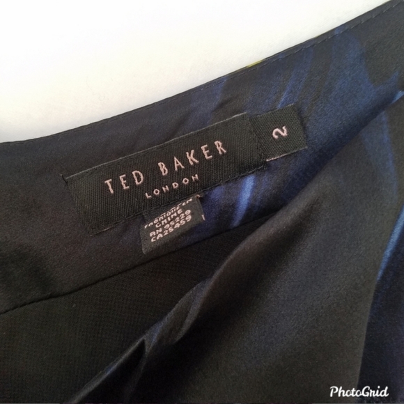 Ted Baker 🖤 Abstract Silk Dress 🖤 Sz 2 - Picture 4 of 8
